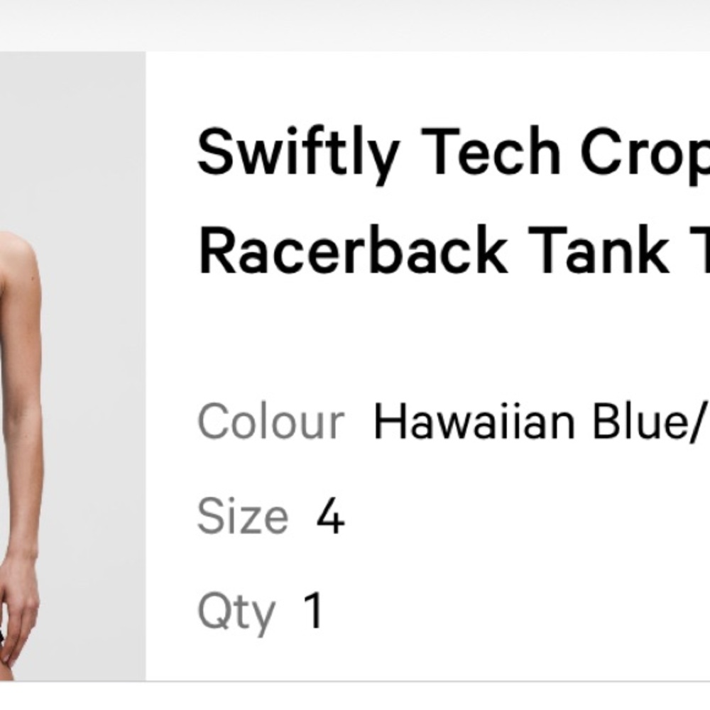 Lululemon Swiftly Tech Racerback Tank Top in Hawaiian Blue